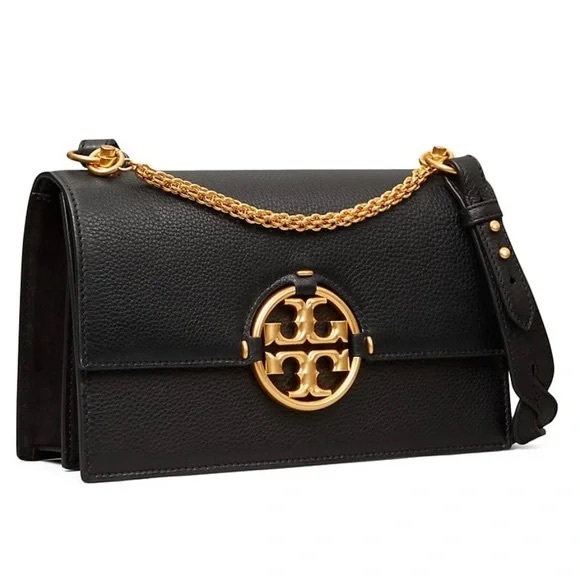 Tory Burch Black Shoulder Bag with Gold Chain - Picture 2 of 5